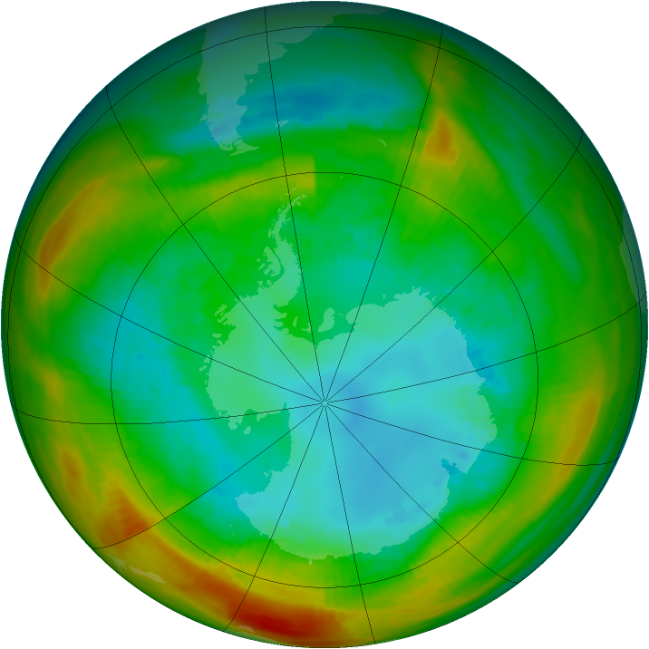 Antarctic ozone map for 20 August 1981